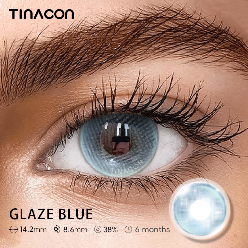 【TiNACON】Glaze Blue 14.2mm Daily Watery Soft Contact Lens 2024 New Arrival