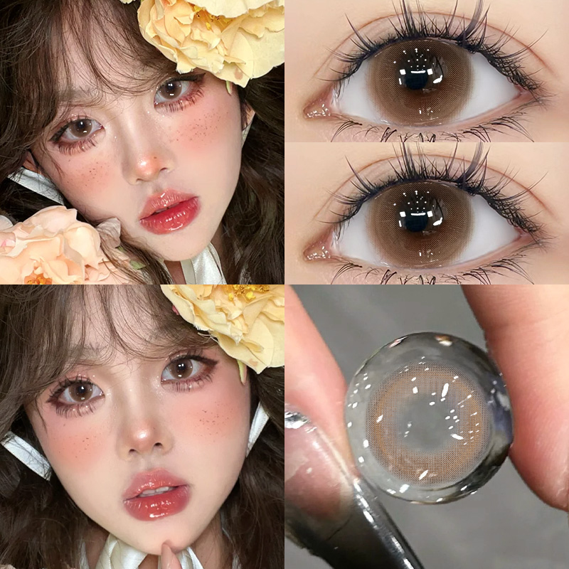 【TiNACON】 Jelly Brown 14.2mm 6 months Watery Soft Contact Lens