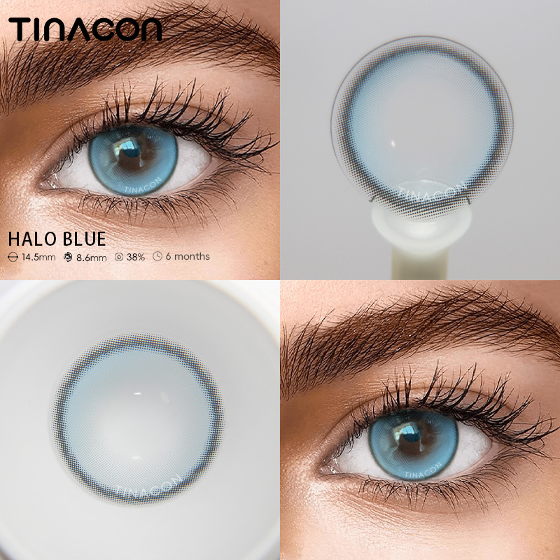 【TiNACON】Halo Blue 14.5mm Daily Watery Soft Contact Lens 2024 New Arrival