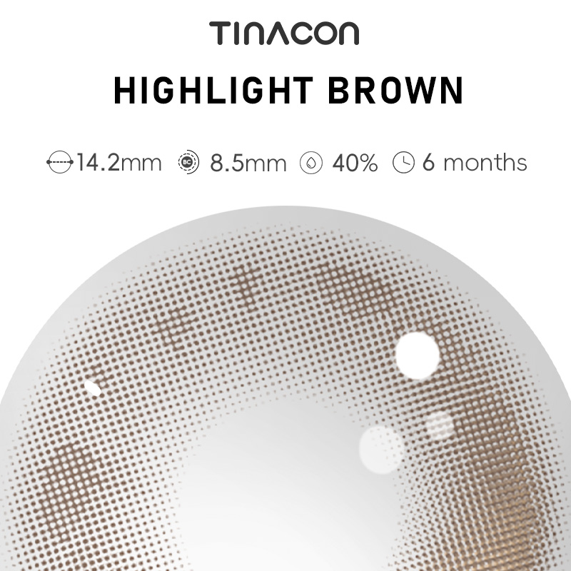 【TiNACON】Highlight Brown 14.2mm 6 Months 