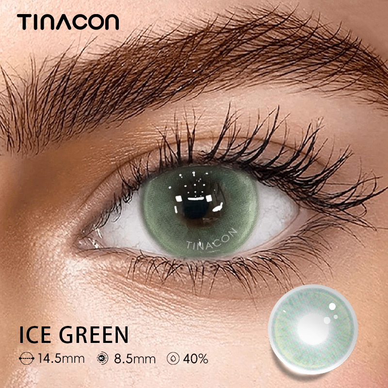 【TiNACON】Ice Green 14.5mm 6 Months Natural Watery Soft Contact Lens 2024 New Arrival