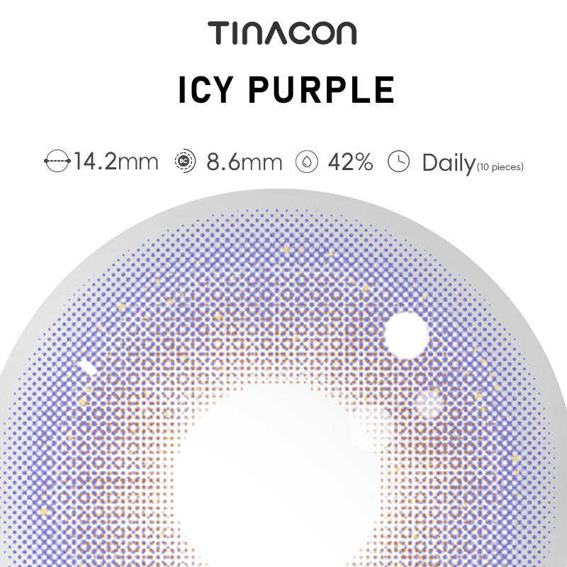 【TiNACON】 Icy Purple 14.2mm Daily Watery Soft Contact Lens 2024 New Arrival