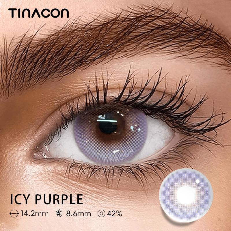 【TiNACON】 Icy Purple 14.2mm Daily Watery Soft Contact Lens 2024 New Arrival