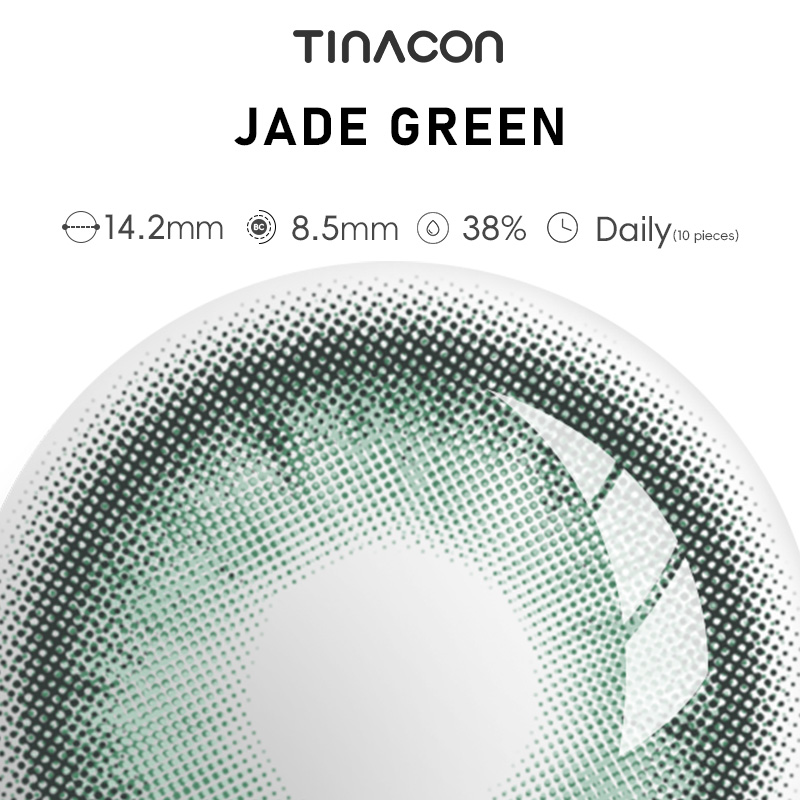 【TiNACON】Jade Green 14.2mm Daily Watery Soft Contact Lens 2024 New Arrival