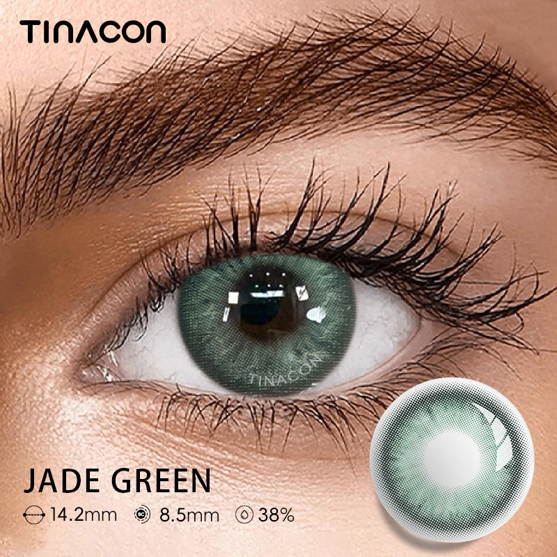 【TiNACON】Jade Green 14.2mm Daily Watery Soft Contact Lens 2024 New Arrival