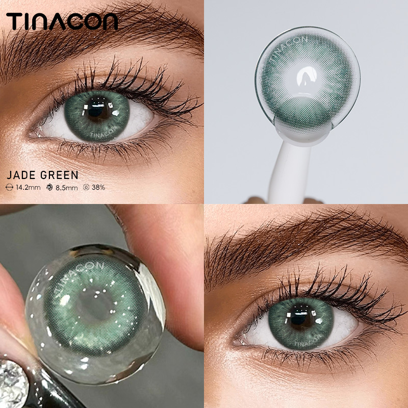 【TiNACON】Jade Green 14.2mm Daily Watery Soft Contact Lens 2024 New Arrival