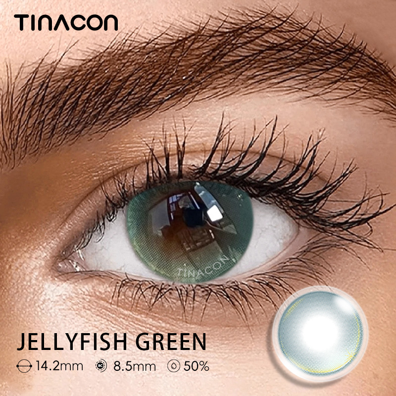 【TiNACON】Jellyfish Green 14.2mm Daily Watery Soft Contact Lens 2024 New Arrival