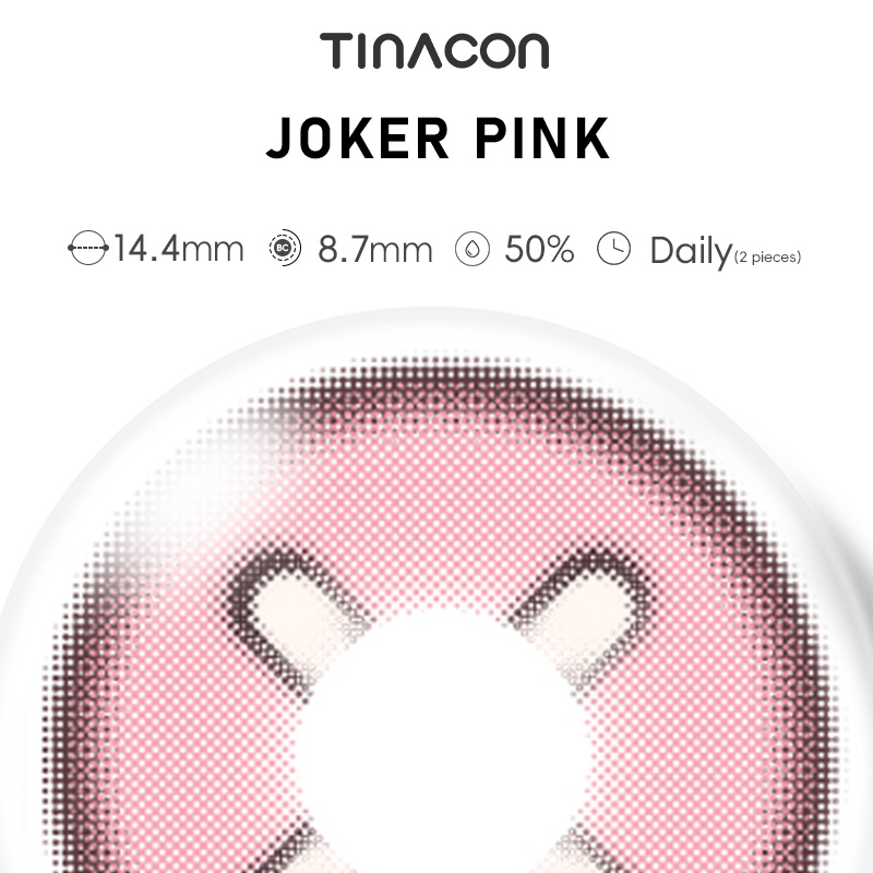 【TiNACON】Joker Pink 14.4mm Daily Watery Cosplay Contact Lens 2024 New Arrival