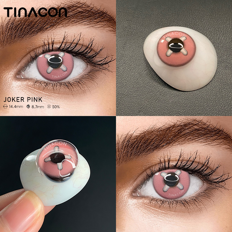 【TiNACON】Joker Pink 14.4mm Daily Watery Cosplay Contact Lens 2024 New Arrival