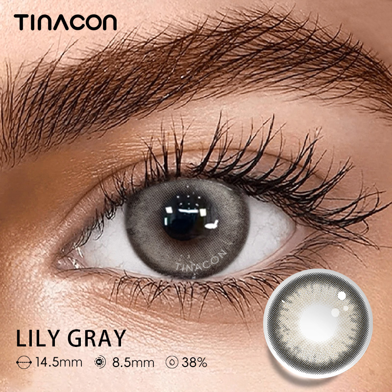 【TiNACON】Lily Gray 14.5mm Daily Watery Soft Contact Lens 2024 New Arrival