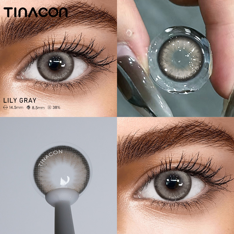 【TiNACON】Lily Gray 14.5mm Daily Watery Soft Contact Lens 2024 New Arrival