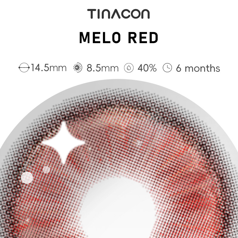 【TiNACON】Melo Red 14.5mm 6 months Watery Soft Contact Lens 2024 New Arrival