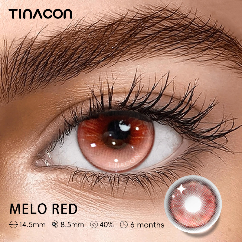 【TiNACON】Melo Red 14.5mm 6 months Watery Soft Contact Lens 2024 New Arrival