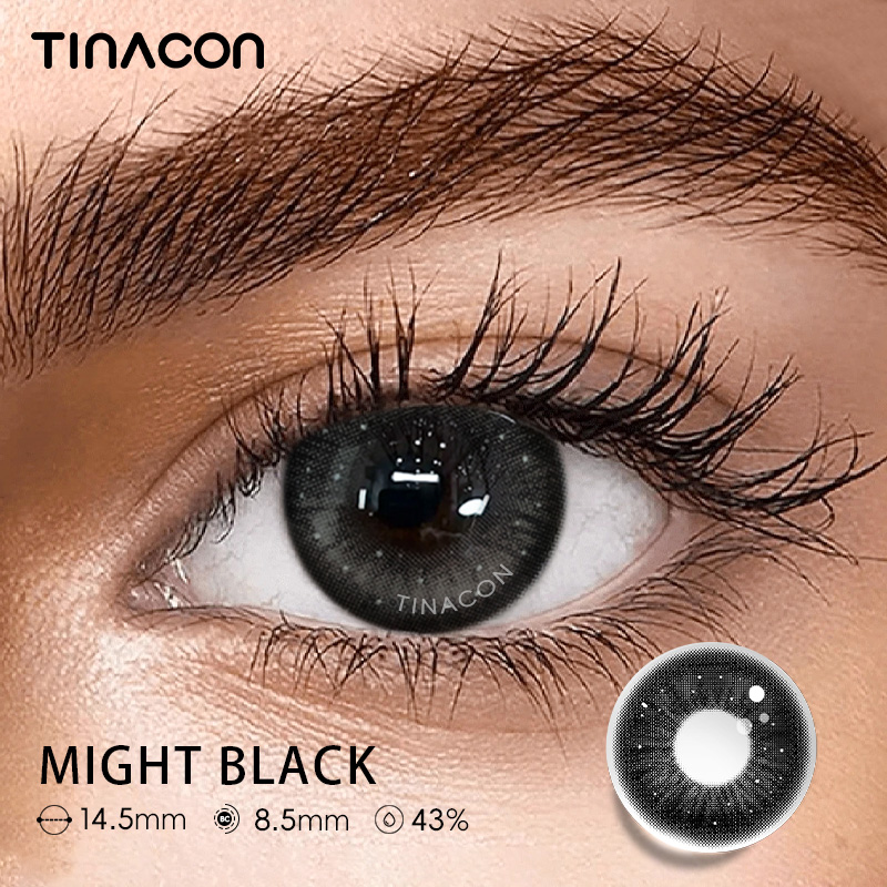 【TiNACON】Might Black 14.5mm Daily Watery Soft Contact Lens 2024 New Arrival