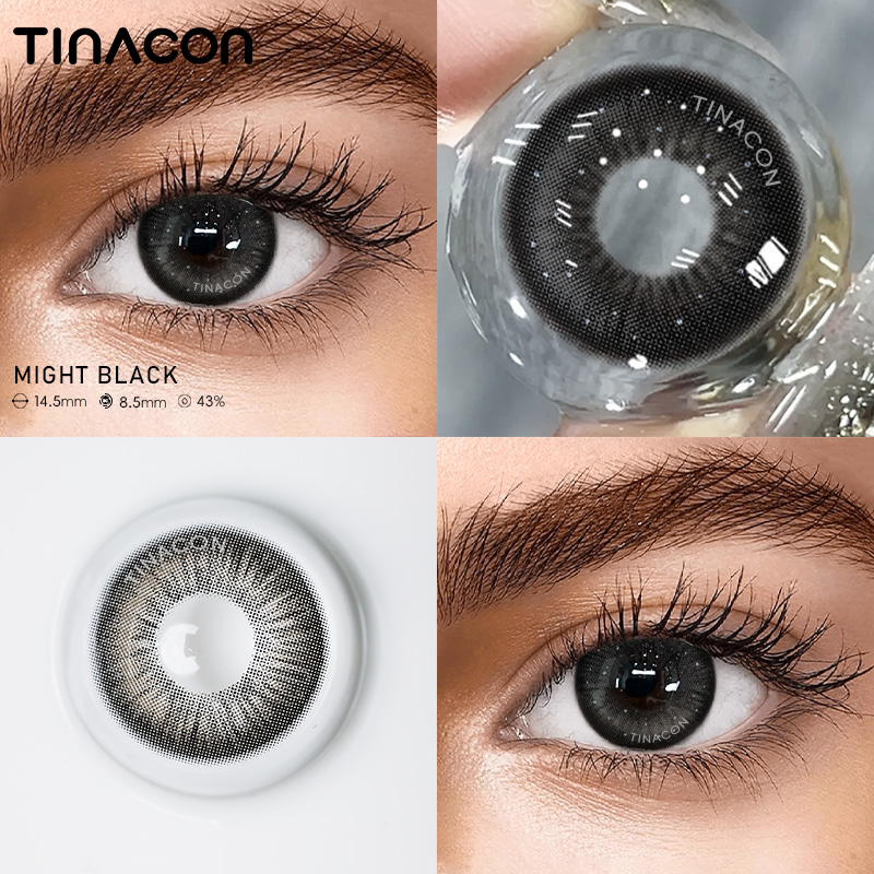 【TiNACON】Might Black 14.5mm Daily Watery Soft Contact Lens 2024 New Arrival