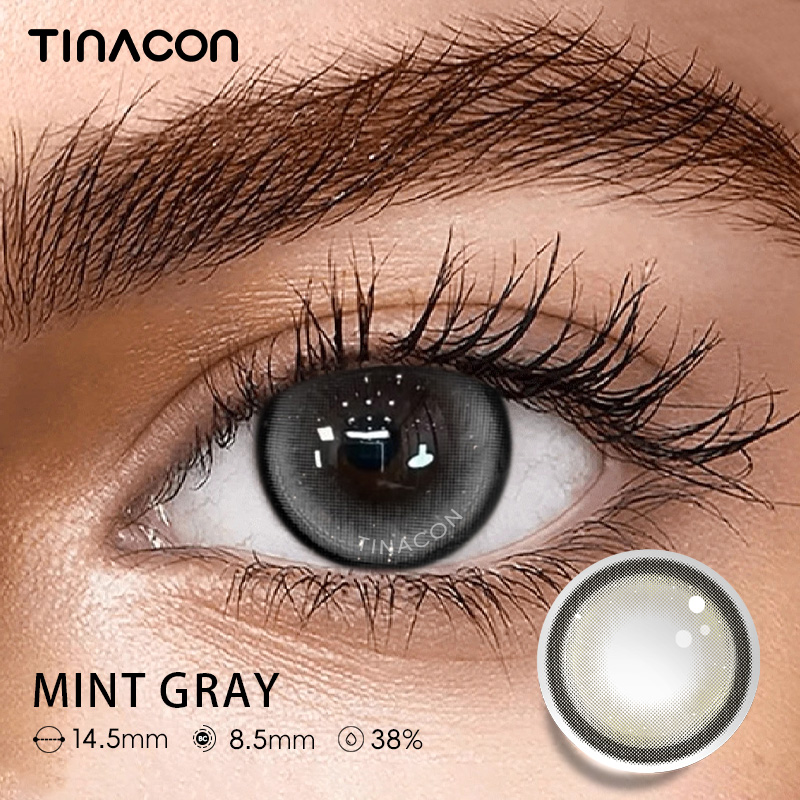 【TiNACON】Mint Gray 14.5mm Daily Watery Soft Contact Lens 2024 New Arrival