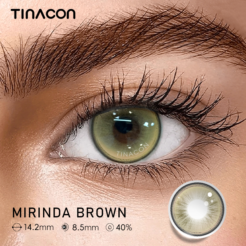 【TiNACON】Mirinda Brown 14.2mm 6 Months Natural Watery Soft Contact Lens 2024 New Arrival