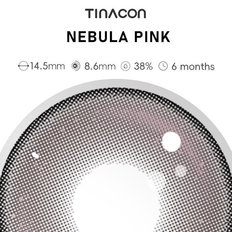 【TiNACON】Nebula Pink 14.5mm 6 Months Natural Watery Soft Contact Lens 2024 New Arrival