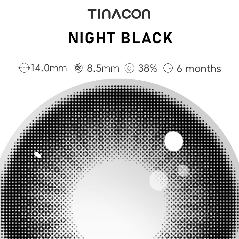【TiNACON】 Night Black 14.0mm Daily Watery Soft Contact Lens 2024 New Arrival