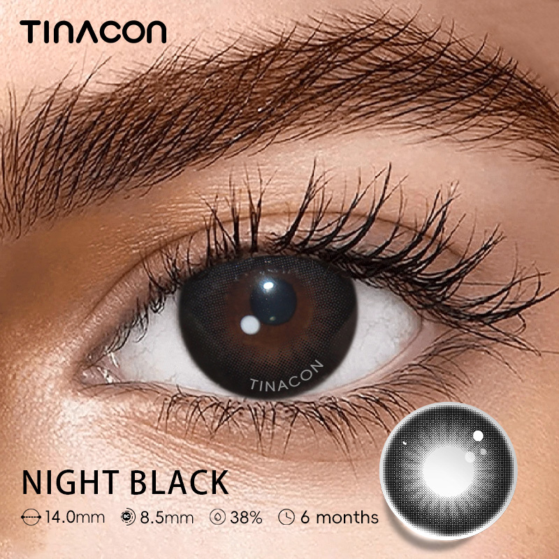 【TiNACON】 Night Black 14.0mm Daily Watery Soft Contact Lens 2024 New Arrival
