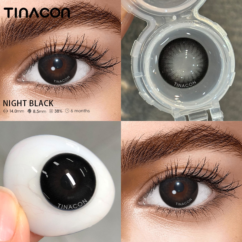 【TiNACON】 Night Black 14.0mm Daily Watery Soft Contact Lens 2024 New Arrival