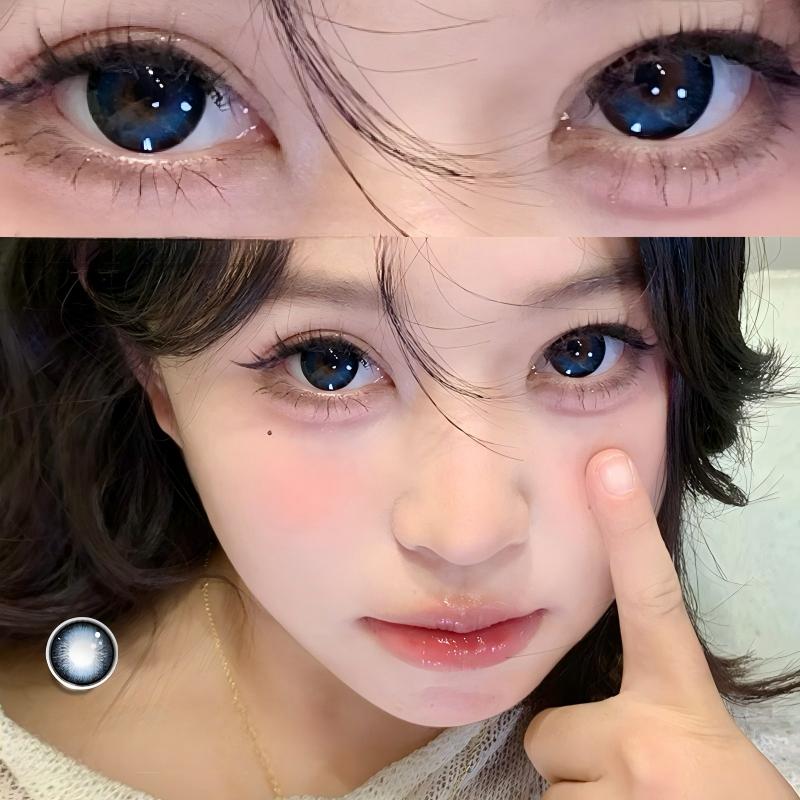【TiNACON】Nyx Blue 14.5mm 6 months Watery Soft Contact Lens 