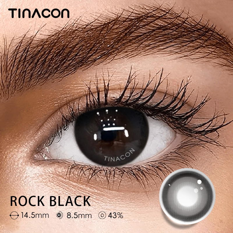 【TiNACON】Rock Black 14.5mm Daily Watery Soft Contact Lens 2024 New Arrival