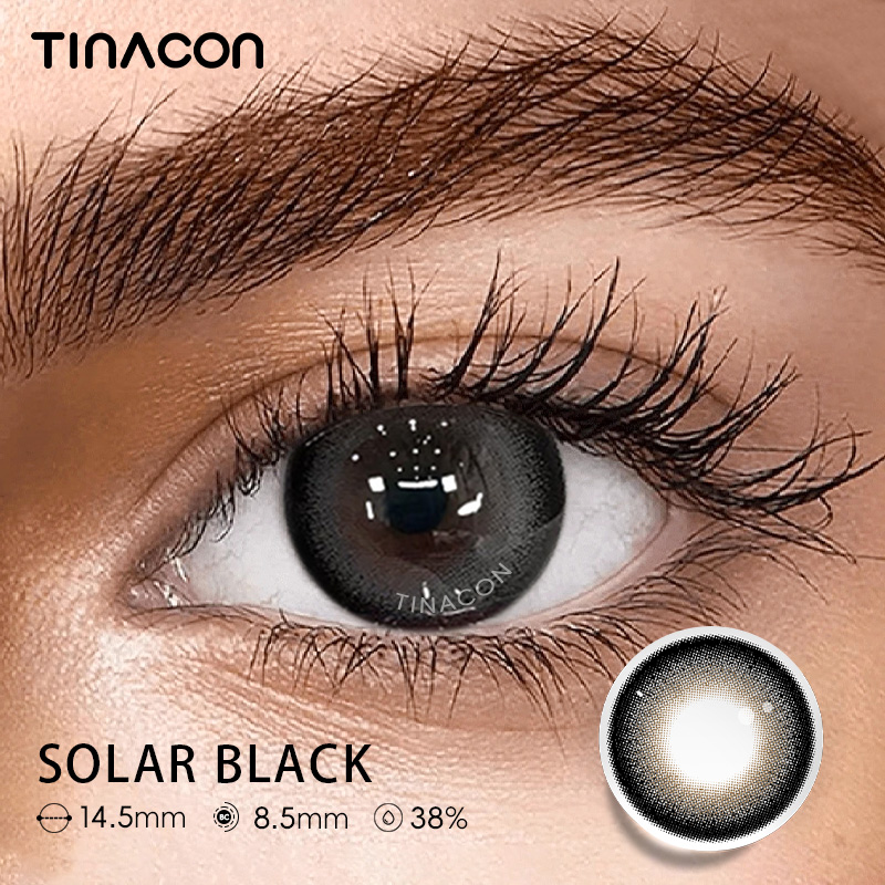【TiNACON】Solar Black 14.5mm Daily Watery Soft Contact Lens 2024 New Arrival
