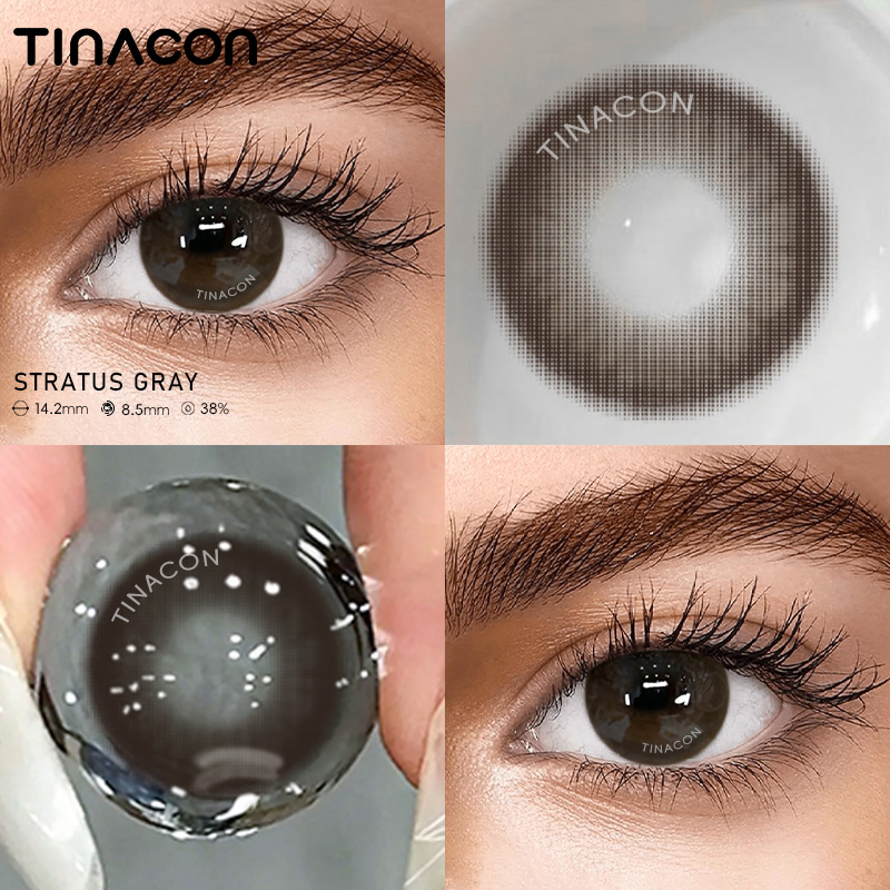【TiNACON】Stratus Gray 14.2mm Daily Watery Soft Contact Lens 2024 New Arrival