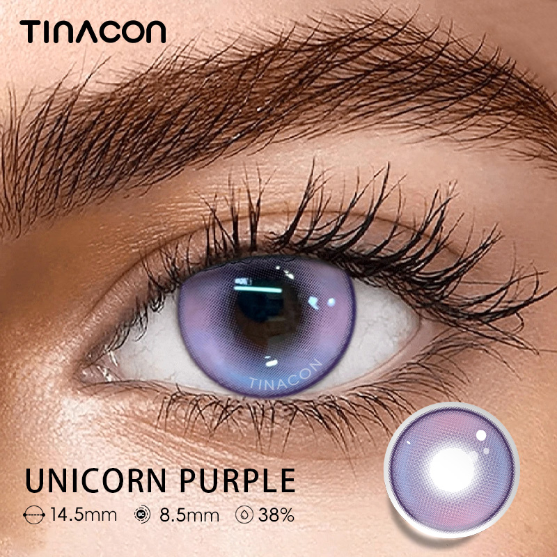 【TiNACON】Unicorn Purple 14.2mm Daily Watery Soft Contact Lens 2024 New Arrival