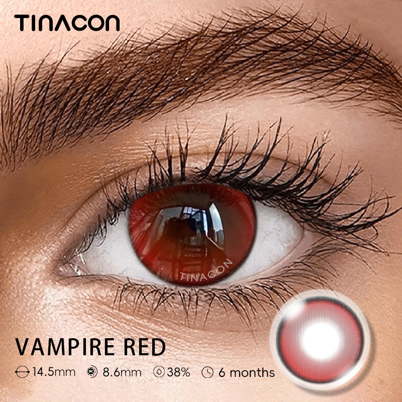 【TiNACON】Vampire Red  14.5mm Daily Watery Soft Contact Lens 2024 New Arrival