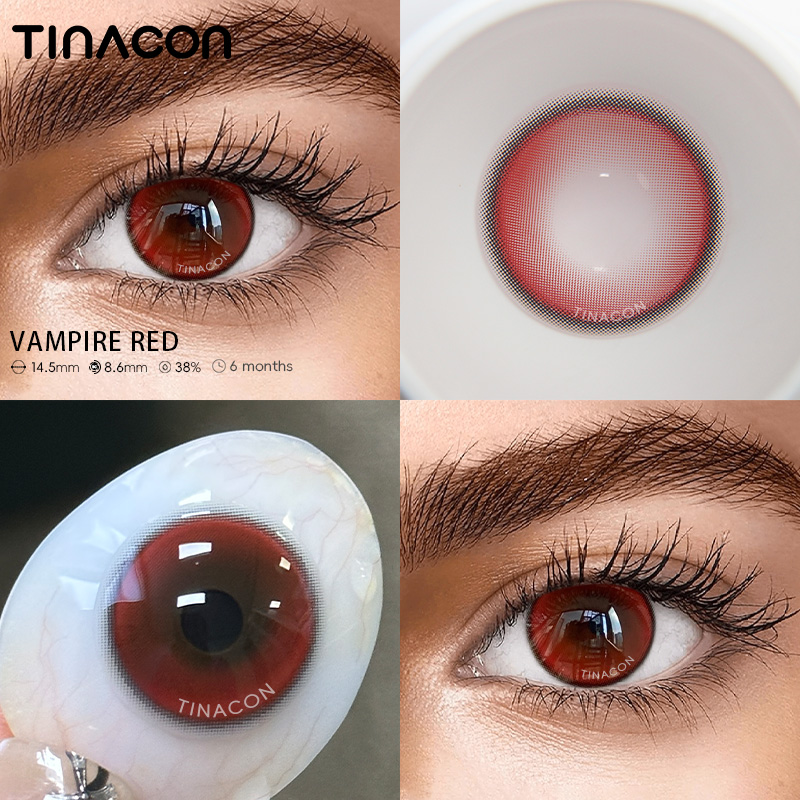 【TiNACON】Vampire Red  14.5mm Daily Watery Soft Contact Lens 2024 New Arrival