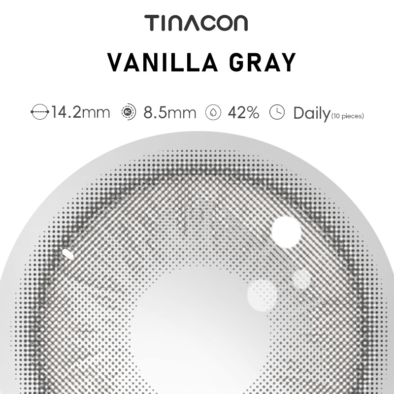 【TiNACON】Vanilla Gray 14.2mm Daily Watery Soft Contact Lens 2024 New Arrival