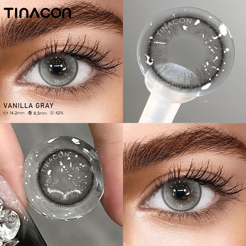 【TiNACON】Vanilla Gray 14.2mm Daily Watery Soft Contact Lens 2024 New Arrival