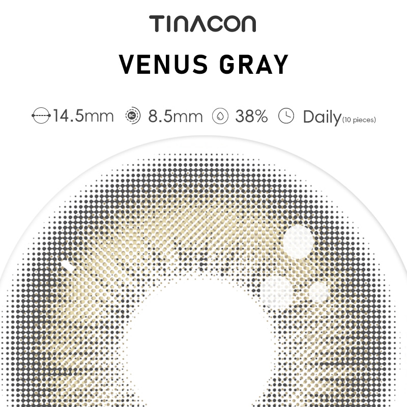 【TiNACON】Venus Gray 14.5mm Daily Watery Soft Contact Lens 2024 New Arrival