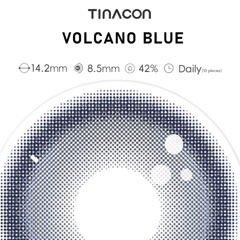 【TiNACON】Volcano Blue 14.2mm Daily Watery Soft Contact Lens 2024 New Arrival