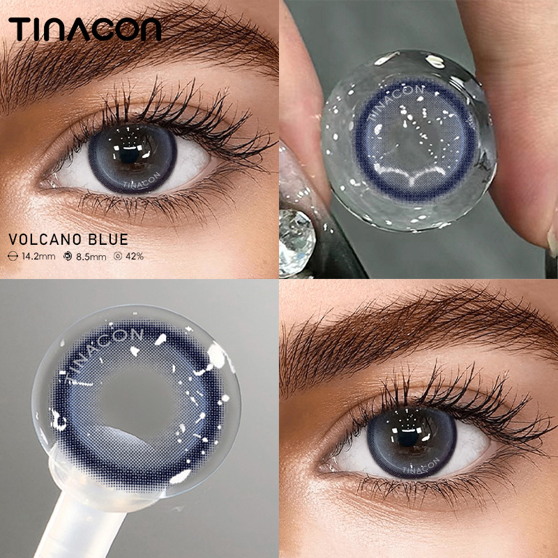 【TiNACON】Volcano Blue 14.2mm Daily Watery Soft Contact Lens 2024 New Arrival