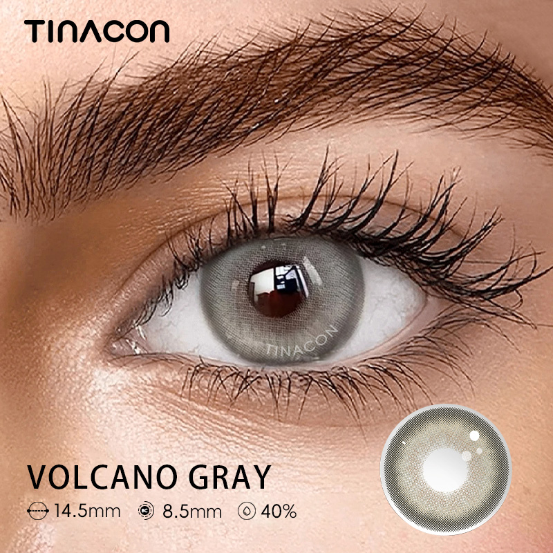 【TiNACON】Volcano Gray 14.5mm 6 Months Natural Watery Soft Contact Lens 2024 New Arrival