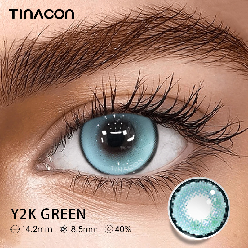 【TiNACON】Y2K Green 14.2mm 6 Months Natural Watery Soft Contact Lens 2024 New Arrival