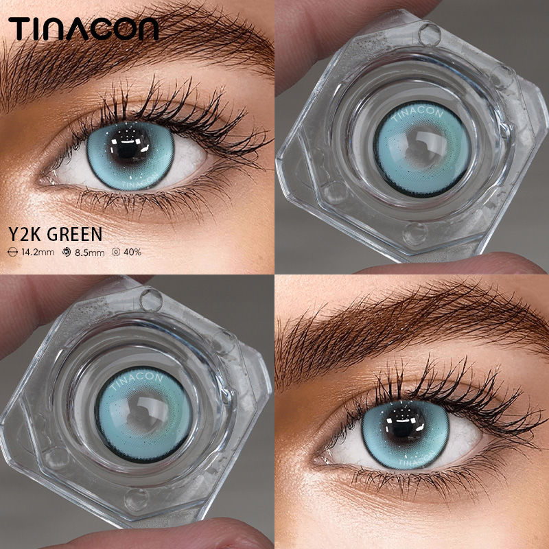 【TiNACON】Y2K Green 14.2mm 6 Months Natural Watery Soft Contact Lens 2024 New Arrival