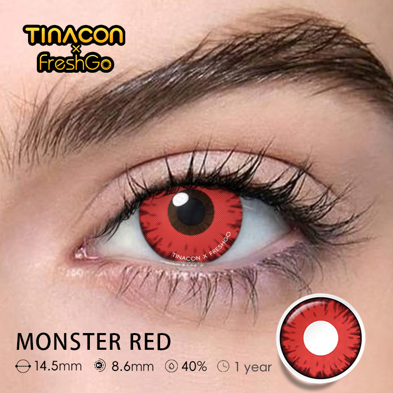 【TiNACON x Freshgo】Monster Red 14.5mm Yearly Watery Cosplay Contact Lens 2024 New Arrival