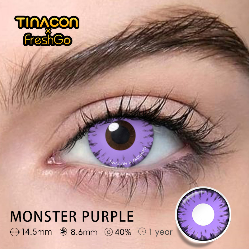 【TiNACON x Freshgo】Monster Purple 14.5mm Yearly Watery Cosplay Contact Lens 2024 New Arrival