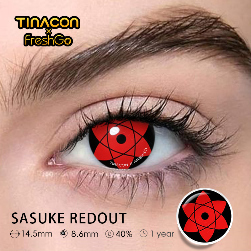 【TiNACON x Freshgo】Sasuke Redout 14.5mm Yearly Watery Cosplay Contact Lens 2024 New Arrival