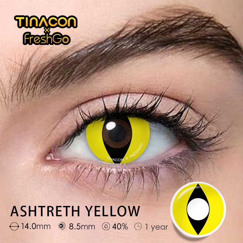 【TiNACON x Freshgo】Ashtreth Yellow 14.0mm  Yearly Watery Cosplay Contact Lens 2024 New Arrival