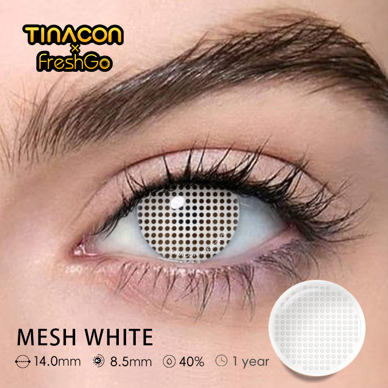 【TiNACON x Freshgo】Mesh White 14.0mm Yearly Watery Cosplay Contact Lens 2024 New Arrival