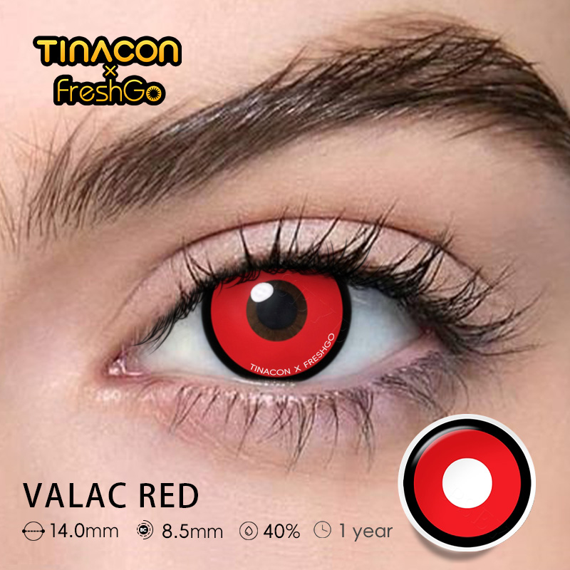 【TiNACON x Freshgo】Valac Red 14.0mm Yearly Watery Cosplay Contact Lens 2024 New Arrival