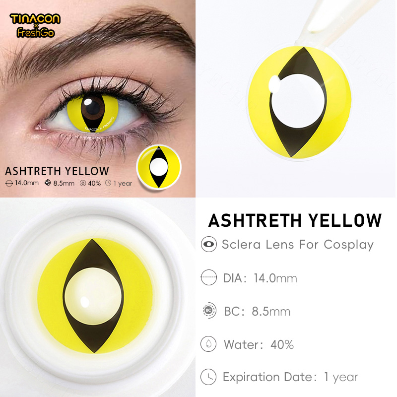 【TiNACON x Freshgo】Ashtreth Yellow 14.0mm  Yearly Watery Cosplay Contact Lens 2024 New Arrival