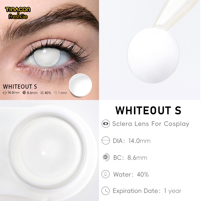 【TiNACON x Freshgo】Whiteout S 14.0mm Yearly Watery Cosplay Contact Lens 2024 New Arrival