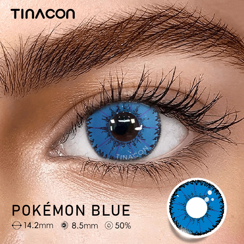 【Tinacon】Pokémon Blue 14.2mm Daily Watery Contact Lens 2024 New Arrival