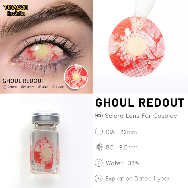 【TiNACON x Freshgo】Ghoul Redout 22.0mm  Yearly Watery Cosplay Contact Lens 2024 New Arrival